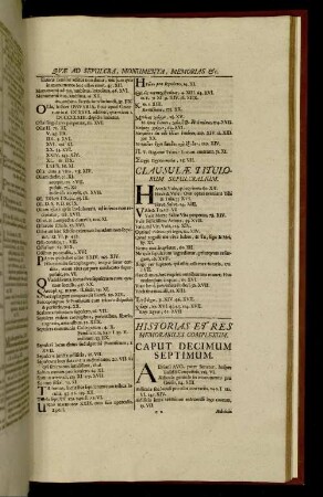 Historias Et Res Memorabiles Complexum. Caput Decimum Septimum