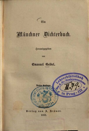 Ein Münchner Dichterbuch
