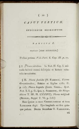 Caput tertium. Specierum desrciptio