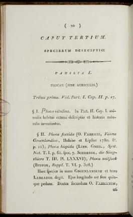 Caput tertium. Specierum desrciptio