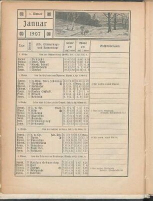 1. Monat Januar 1907 [bis 12. Monat Dezember 1907]