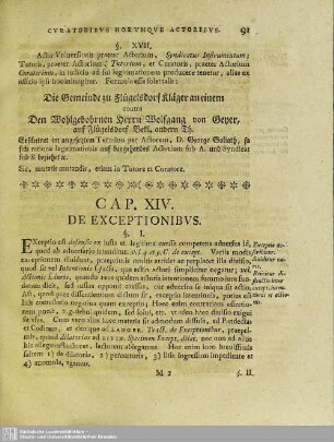 Cap. XIV. De Exceptionibus