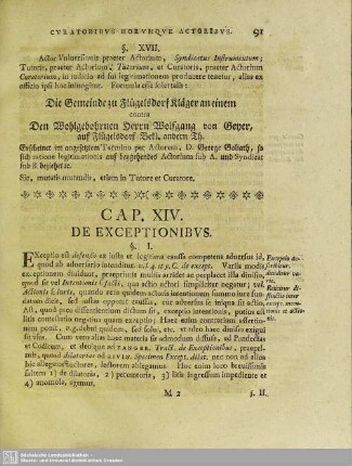 Cap. XIV. De Exceptionibus