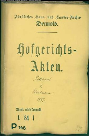 Pottharst, Friedrich Karl zu Salzuflen gegen Friedrich Hartmann zu Salzuflen - Verhinderte Errichtung eines Gebäudes