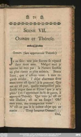 Scene VII. Osman et Thérese.