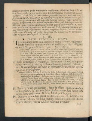 §. III. Gratia Sufficiens Et Efficax