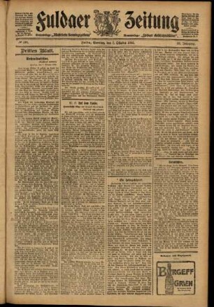 Dritte Ausgabe vom Samstag, den 07. Oktober 1905.