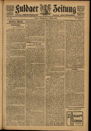 Dritte Ausgabe vom Samstag, den 07. Oktober 1905.