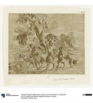 Satyrfamilie in einer Landschaft