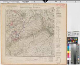 Katasteramt Hattingen  Ennepe-Ruhr-Kreis, Meßtischblatt Hagen 4610, Farbige Einzeichnung mit Namensliste