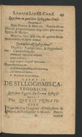 Caput II. De Syllogismis Categoricis.