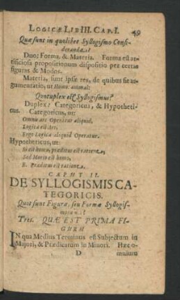 Caput II. De Syllogismis Categoricis.