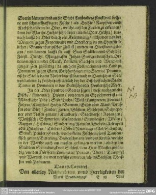 Das 18. Capittel. Von allerley Nutzbarkeiten unnd Herrligkeiten der Marck Brandenburgk