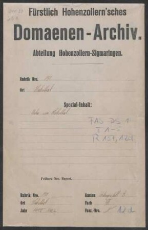 Habsthal: Urbarium von Habsthal