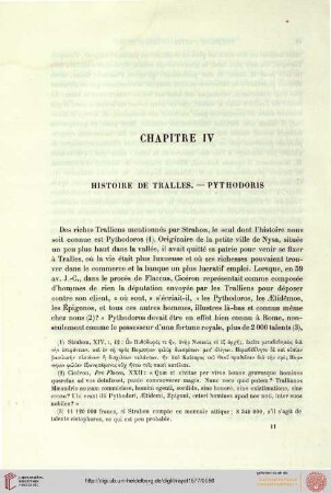 Chapitre IV: Histoire de Tralles - Pythodoris