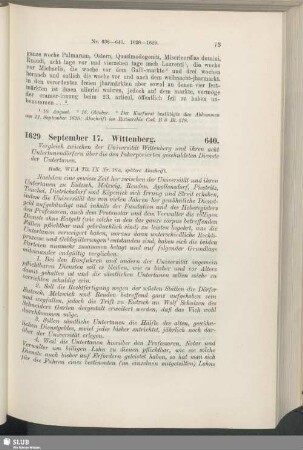 640. 1629, September 17. Wittenberg
