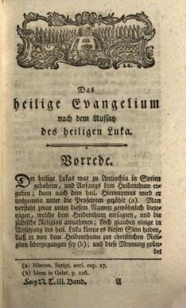 Erklärung der Heiligen Schrift nach dem buchstäblichen und geistlichen Verstande, 2,3. Lukas