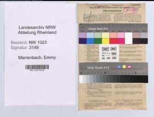 Entnazifizierung Emmy Marrenbach , geb. 05.01.1901 (Angest.)