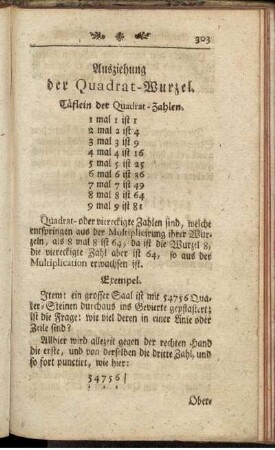 Ausziehung der Quadrat-Wurzel. - Ausziehung der Cubic-Wurzel.