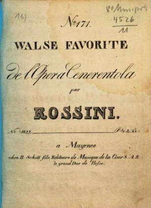 Walse favorite : de l'opera Cenerentola