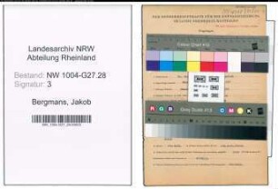 Entnazifizierung Jakob Bergmans, geb. 30.01.1893 (Sekretaer)