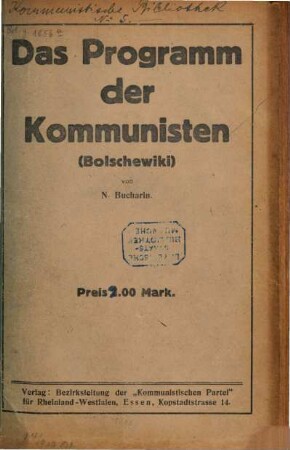 Das Programm der Kommunisten 