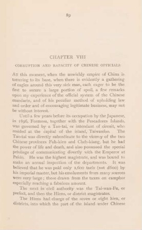 Chapter VIII. Corruption and rapacity of Chinese officials