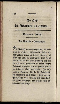 Viertes Buch. Die Gemüths- Bewegung.