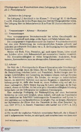 21: Überlegungen zur Konstruktion eines Lehrgangs für Latein als 2. Fremdsprache