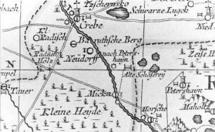 Kreba-Neudorf-Neudorf. Oberlausitzkarte, Schenk, 1759