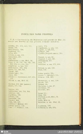 Index Des Noms Propres