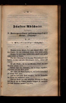 Fünfter Abschnitt. II. Untergeordnet zusammengesetzte Sätze (Satzgefüge).