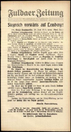 Ausgabe vom Sonntag, den 20. Juni 1915.