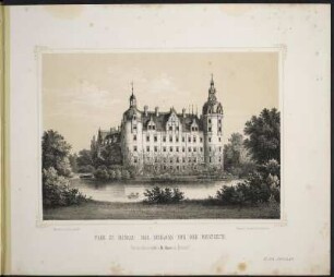 [Bl. 3] : Park zu Muskau. Das Schloss von der Westseite, Stahlstich, um 1867 : Ansichten aus dem Park zu Muskau / [Naturz. u. lith. v. Arldt]. - Muskau i./d. Ober-Lausitz : Ahner ; Dresden : Braunsdorf , [circa 1867]. - [22] Bl. : überw. Ill. ; quer-8°. - Ausg. mit 21 Stahlstichen