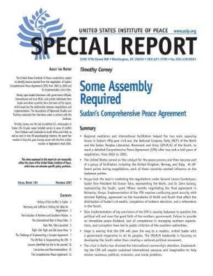 Some assembly required : Sudan's comprehensive peace agreement