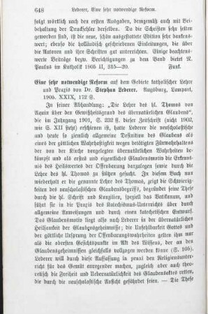 648-649 [Rezension] Lederer, Stephan, Eine sehr notwendige Reform auf dem Gebiete katholischer Lehre und Praxis