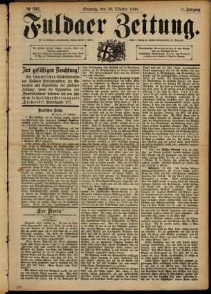 Ausgabe vom Sonntag, den 19. Oktober 1890.