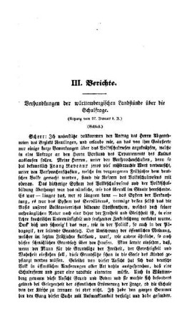 Verhandlungen der württembergischen Landstände über die Schulfrage : Schluß ; Berichte