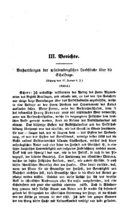 Verhandlungen der württembergischen Landstände über die Schulfrage : Schluß ; Berichte