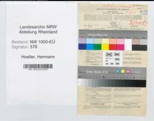 Entnazifizierung Hermann Hoeller, geb. 06.01.1886 (Finanzinspektor)