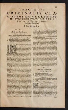 Tractatus Criminalis ... D. Tiberii Deciani ... Liber secundus.