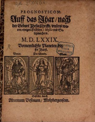 Prognosticon auff das Jar ... 1579