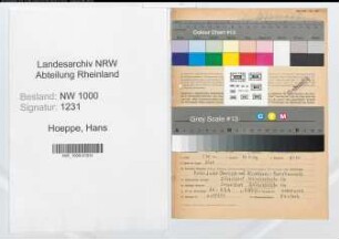 Entnazifizierung Hans Hoeppe, geb. 08.02.1898 (Versicherungsangest.)