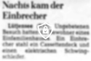 Nachts kam der Einbrecher