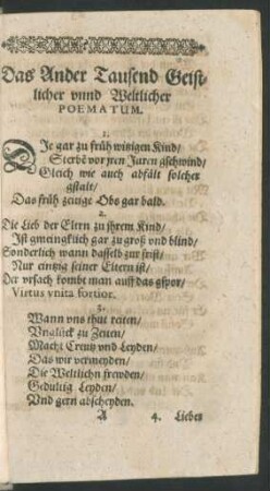Das Ander Tausend Geistlicher unnd Weltlicher Poematum.