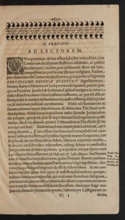 II. Praefatio Ad Lectorem.