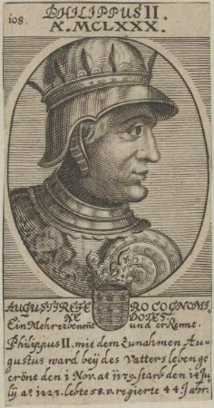 Bildnis von Philippus II., König von Frankreich