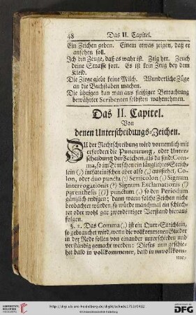 Das II. Capitel: Von denen Unterscheidungs = Zeichen
