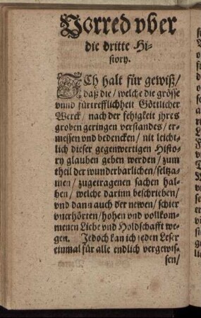 Vorred uber die dritte History.