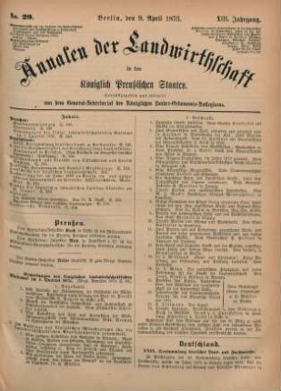 No. 29. Berlin, den 9. April 1873. XIII. Jahrgang.